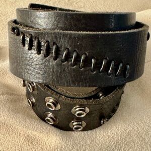 Black Leather Handcrafted Ladies Belt by Marc Bernstein